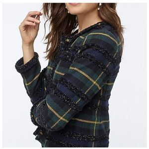 J. Crew Lady Jacket in Lurex® Black Watch Plaid Size 10